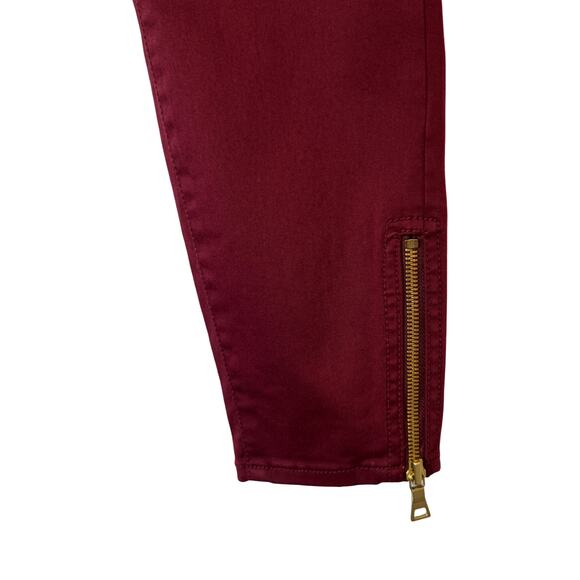 Loft Marisa Skinny Pants Zipper Ankle Burgundy Size 8P NWT - Picture 5 of 10